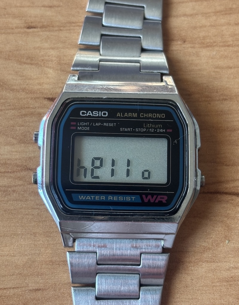 Prvé zapnutie Ollee Watch modulu v Casio A158W
